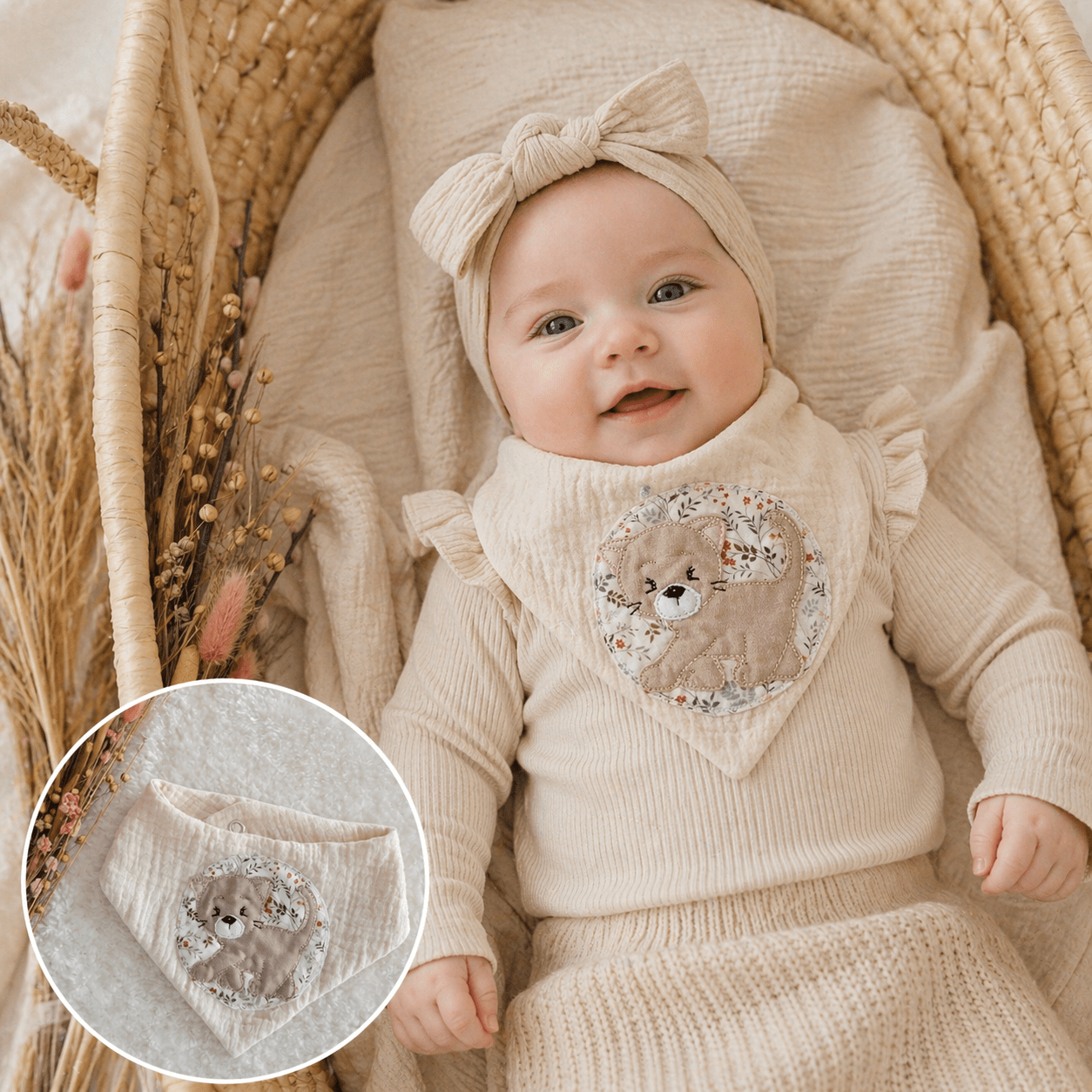Baby - Halstuch "Bambini" Katze - Franzis Nähatelier