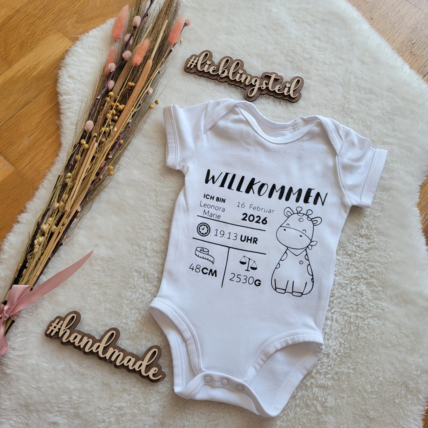 Babybody "Willkommen" - Franzis Nähatelier