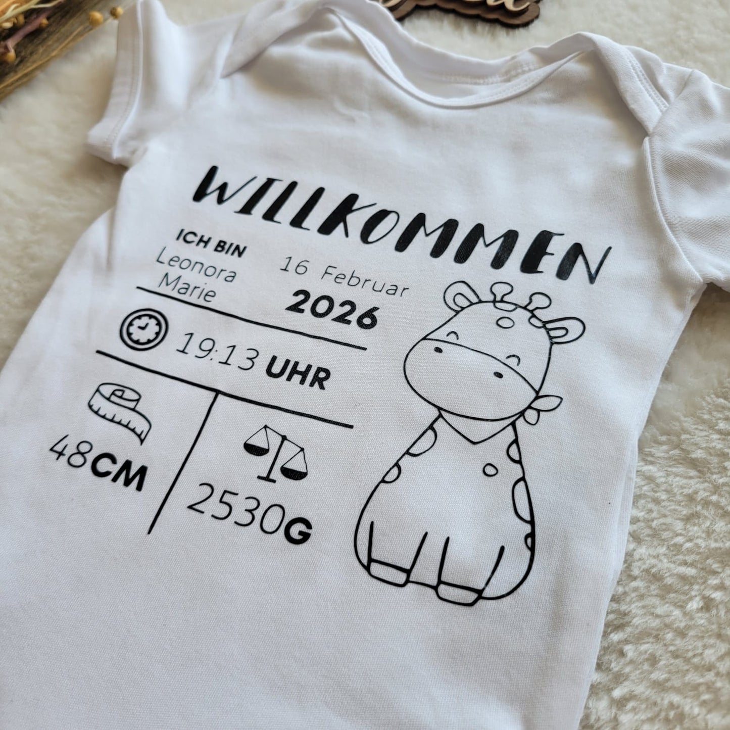 Babybody "Willkommen" - Franzis Nähatelier