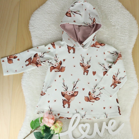 Girly Hoodie "Marie" mit Kapuze - Franzis Nähatelier